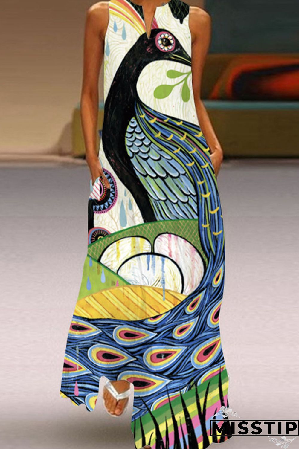 Black Casual Elegant Print Patchwork V Neck Straight Dresses