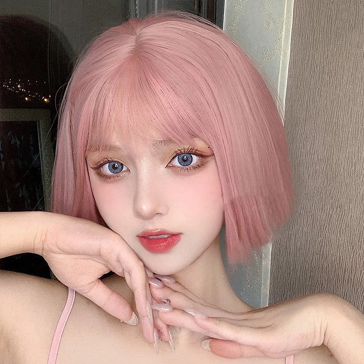 Lolita Pink Short Straight Wig BE889