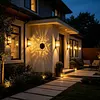 Solar Mandala Lights Outdoor Metal Solar Powered Wall Lamp Decorative Weatherproof Projector Light for Patio Backyard Garden Deck Step Decor