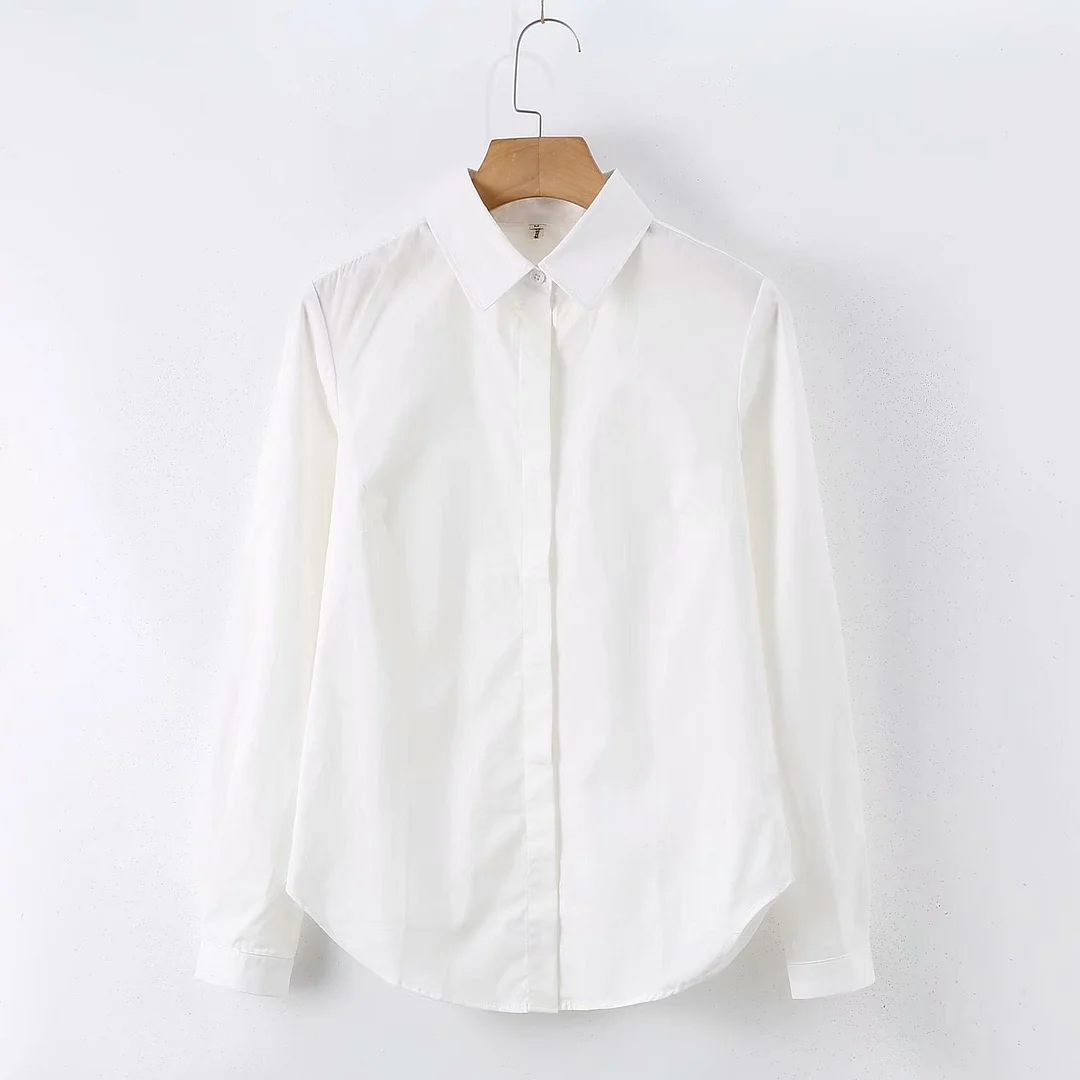 Autumn New Slim Office Blouse Women Tops Long Sleeve Cotton Casual Female Work Wear White Office Shirts