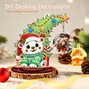 Bear Photo Xmas Tree 5D DIY Diamond Art Tabletop Wood Decoration Ornament Kit