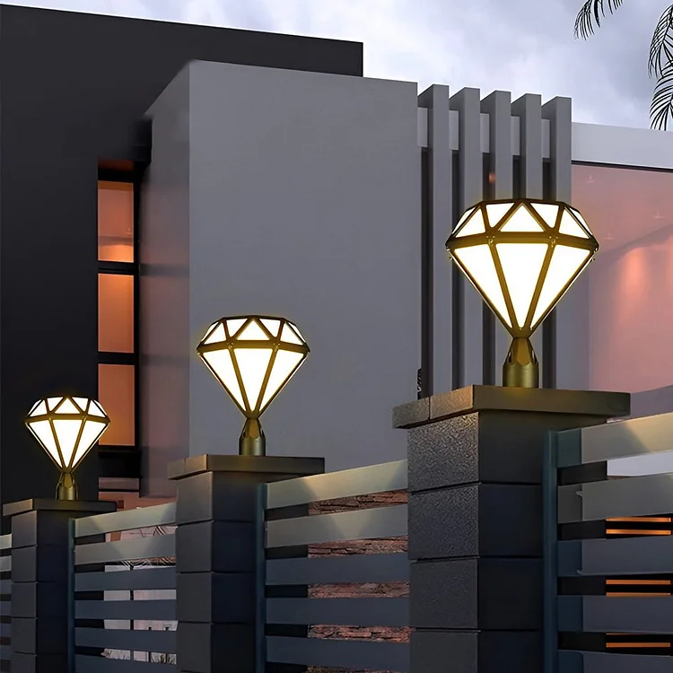Unique Diamond-shaped LED Post Lights Outdoor Lights Waterproof Fence Post Lights - Appledas