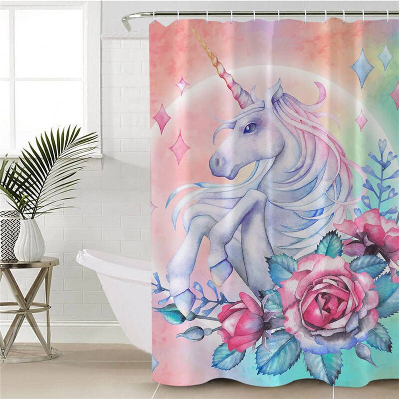 

Unicorn - Print Shower Curtain, 180*180cm, 501 Original