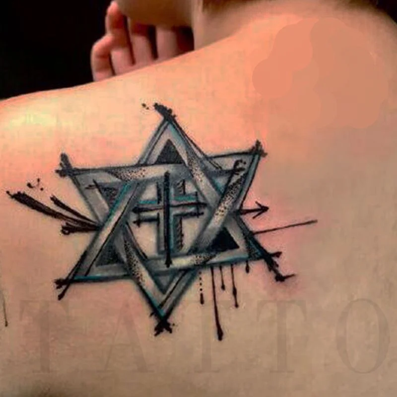 2021 Dark Style Gun Sexy Chest Temporary Tattoo Stickers Star Cross Full Body Waterproof Art Deco Men and Women Tattoo Stickers