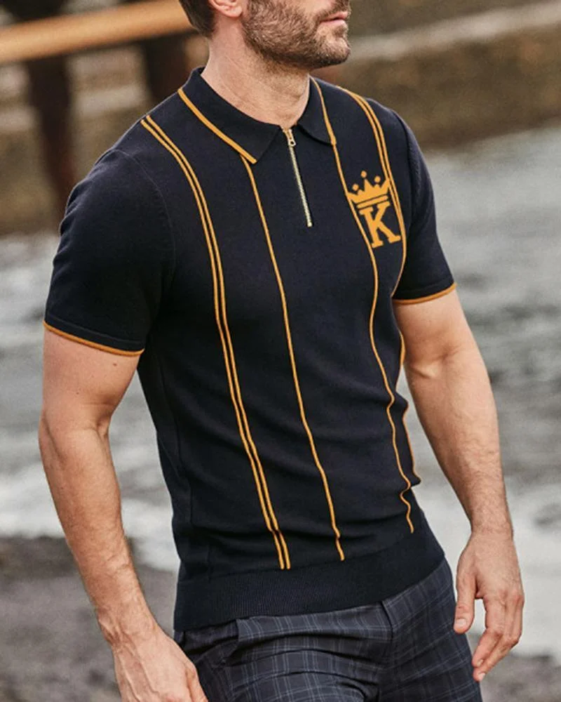 striped polo shirt