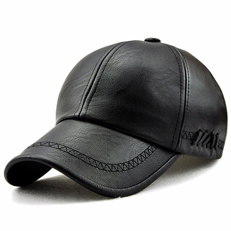 AliExpress Autumn And Winter New Men's Baseball Cap Trend Leather European And American Fashion Simple Type Go Out All-match Baseball Cap、、URBENIE