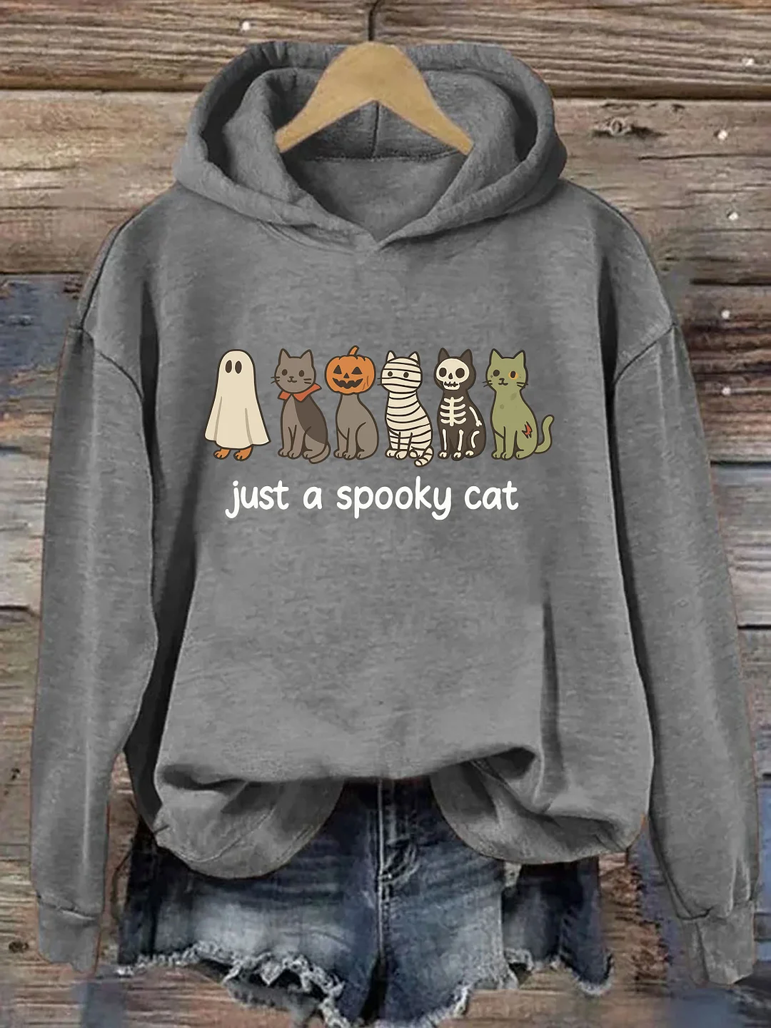  Halloween Just A Spooky Cat Hoodie