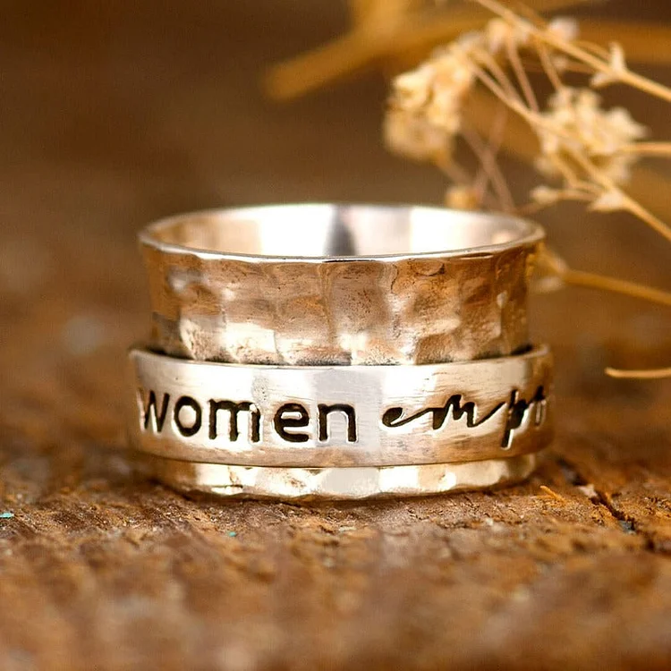 Women Empower Women Spinner Ring Sterling Silver