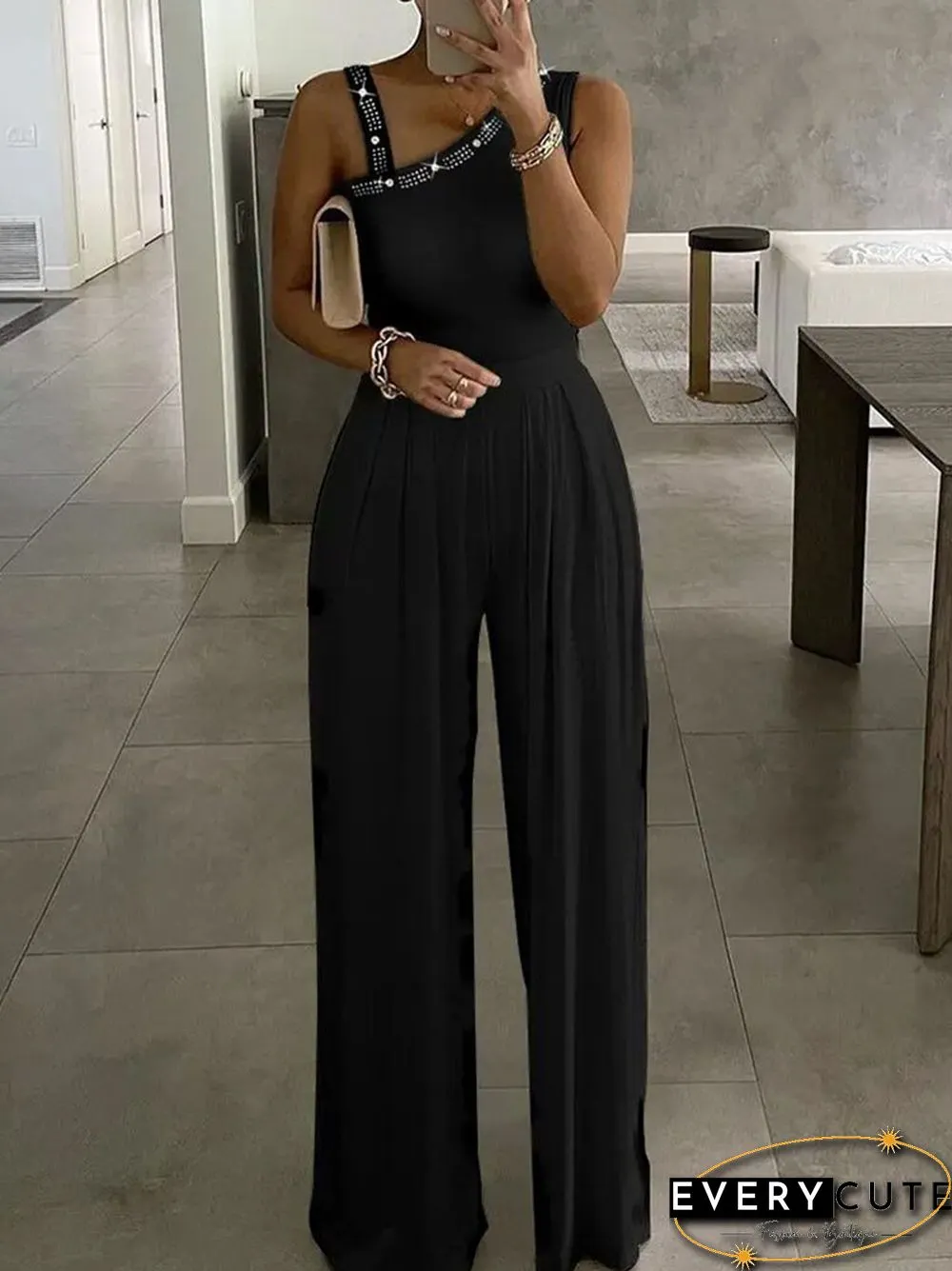 Womens Summer Fashion-Neck Flower Print Jumpsuit-Elegant Short Sleeve Lace Patchwork