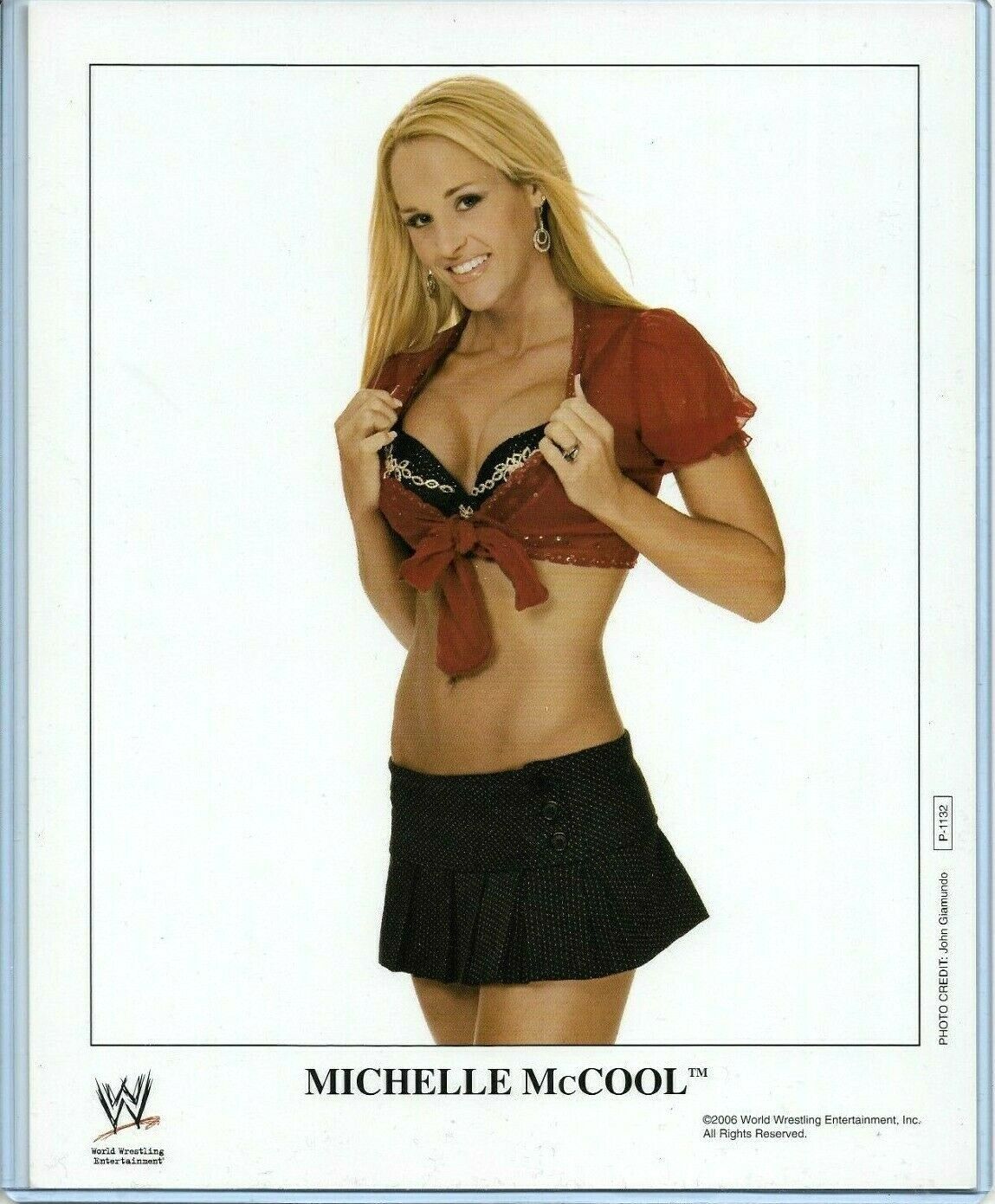WWE MICHELLE MCCOOL P-1132 OFFICIAL LICENSED ORIGINAL 8X10 PROMO Photo Poster painting RARE