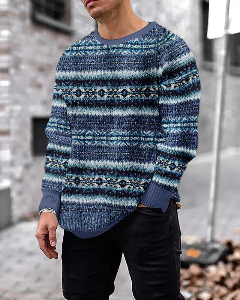 Men's Square Printed Sweater
