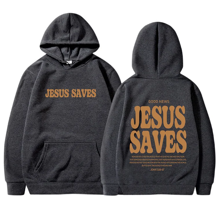 Vintage Jesus Saves Hoodies Christian Apparel Print Oversized Hoodie at Hiphopee