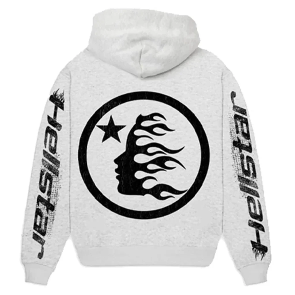 Hellstar Speed Grey Cotton Long Sleeve Hoodie