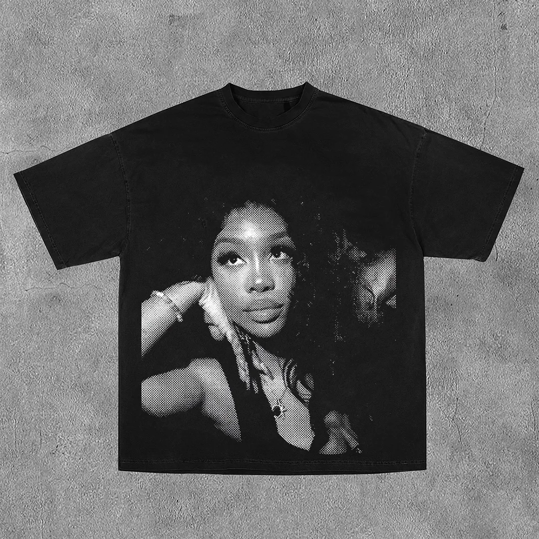 Unisex Vintage Fashion Print Oversized T-Shirt