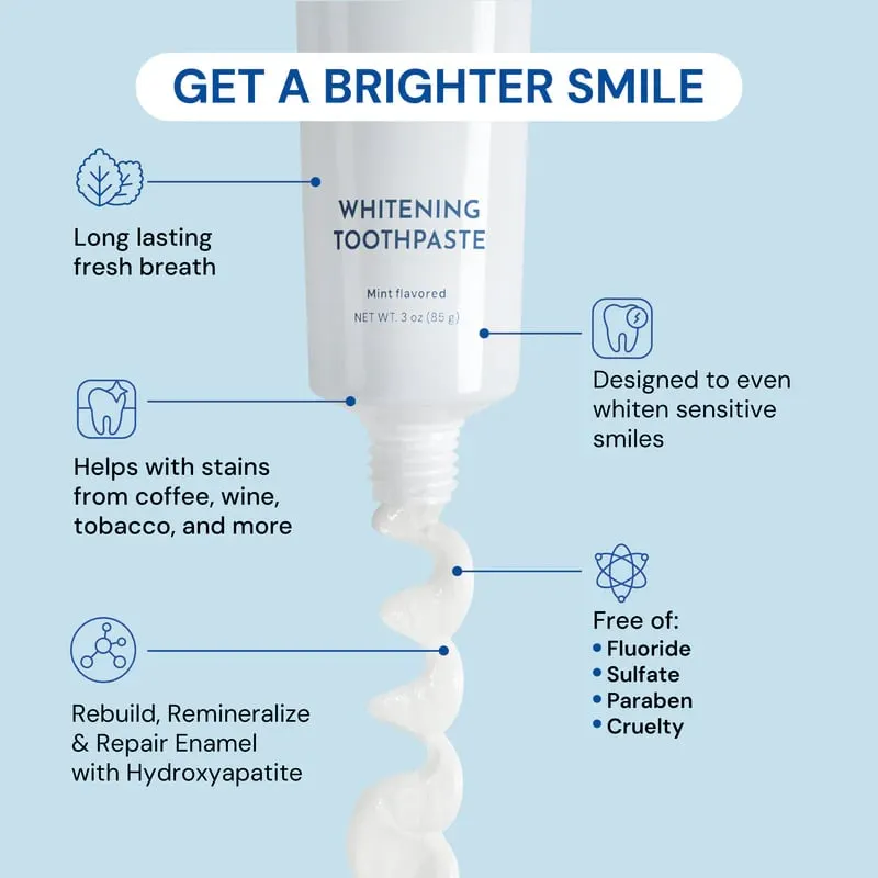 🦷  Fluoride-Free Hydroxyapatite Teeth Whitening Toothpaste with Coconut Oil & Xylitol ❄️