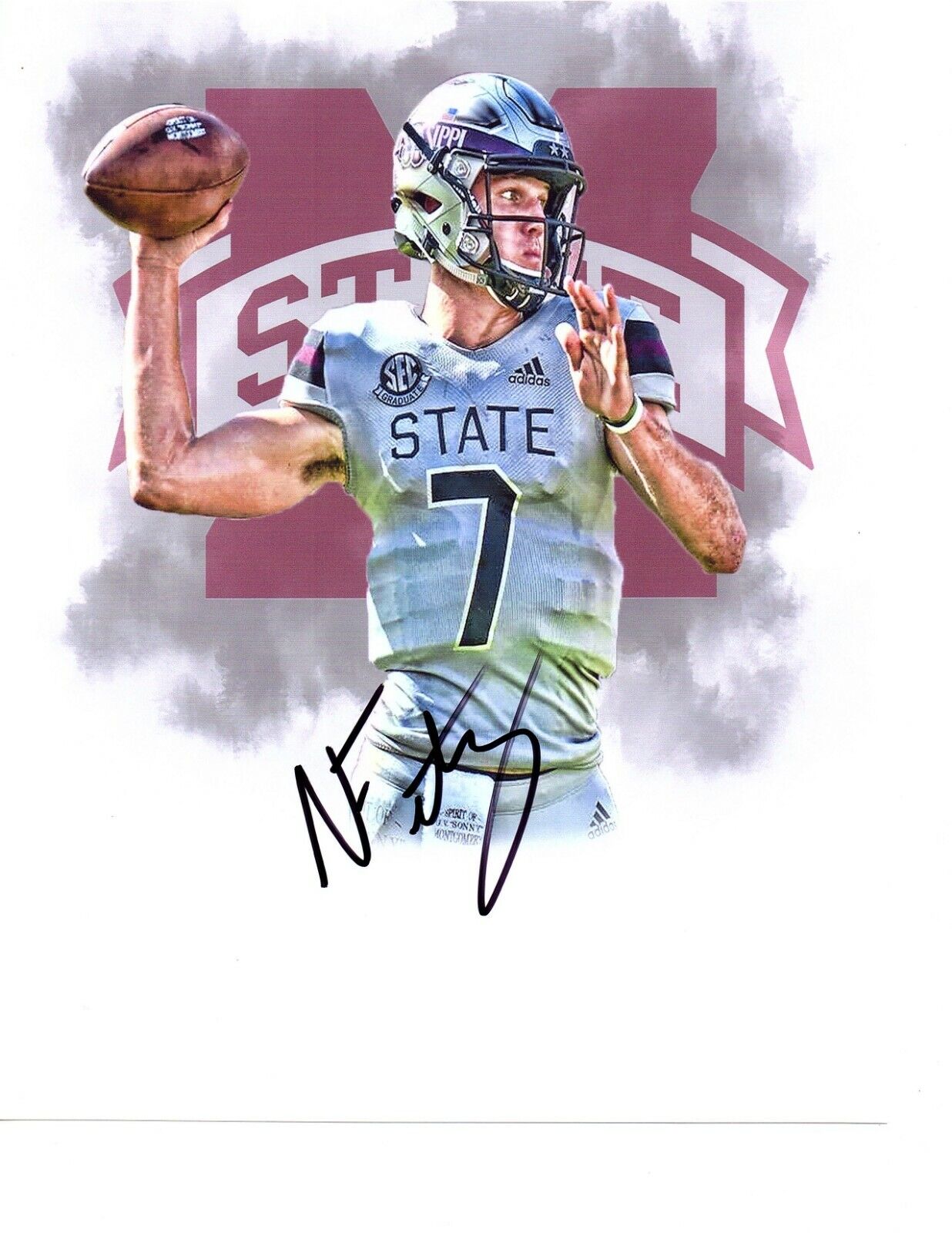 Nick Fitzgerald Mississippi State signed autographed 8x10 football Photo Poster painting edit !!