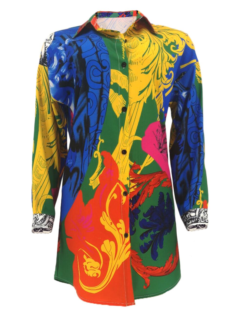Women's African Ethnic Print Shirt Fashion Mid-length Loose Blouse