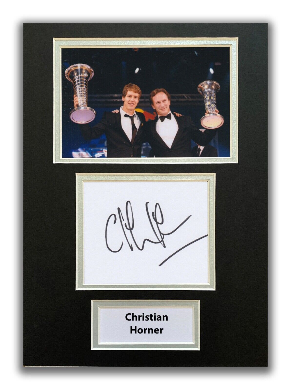 CHRISTIAN HORNER HAND SIGNED A4 MOUNTED Photo Poster painting DISPLAY - F1 AUTOGRAPH - RED BULL