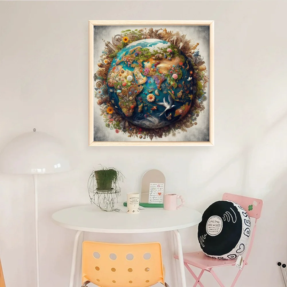 14CT Full Stamped Cross Stitch - Earth(Canvas|50*50CM)