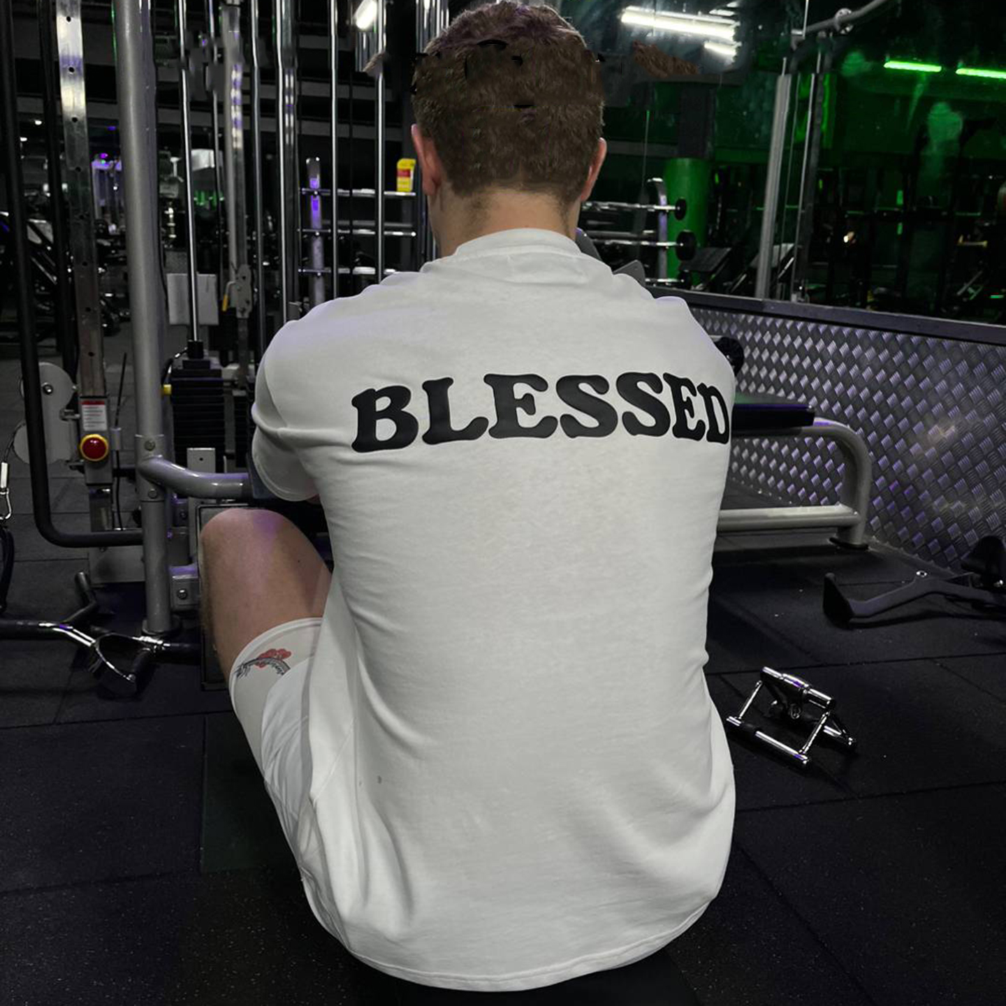 BLESSED Puff Printing Cotton T-Shirt