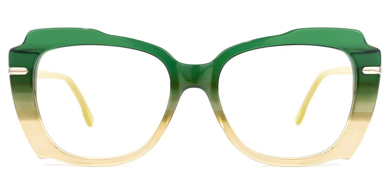 Jeana GrÃ¼n-Gelb Rechteckig Brille GrÃ¼n-Gelb