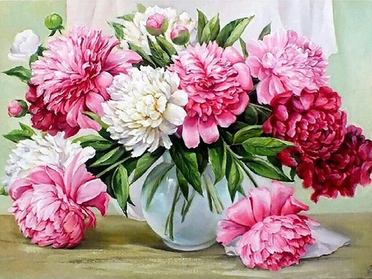 『DIY』Peony - 11CT Stamped Cross Stitch(50*40cm)