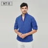Men's Pure Cotton Stand Collar Linen Shirt