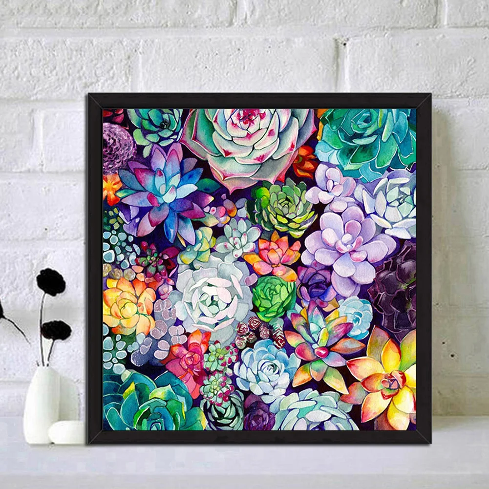 Diamond Painting - Full Round Drill - Succulent Plants(30*30cm)