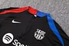 Joyfball 2024/2025 Kids Size Barcelona Half-Pull Training Suit Black Football Shirt 1:1 Thai Quality