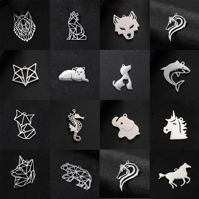 1 Piece 304 Stainless Steel Animal Pendant Jewelry Accessories