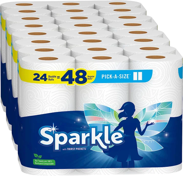 Sparkle® Pick-A-Size® Paper Towels. 24 Double Rolls = 48 Regular Rolls