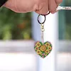 20pcs Sunflower DIY Diamond Painting Keychain Kit Single Side Rhinestone