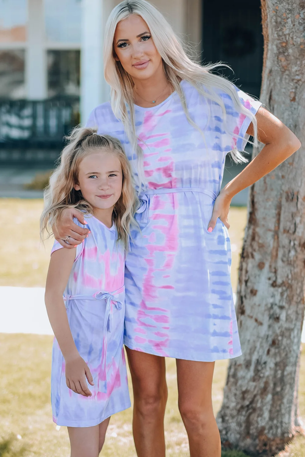 Family Matching Mom Multicolor Tie-dye Mini Dress | IFYHOME