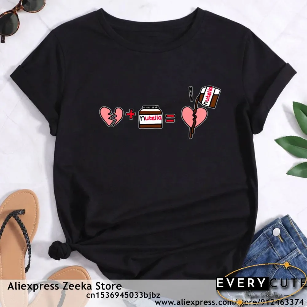 Womens Traveling Fun Print Tee-Shirt for Girls Y2K Harajuku Basics Collar White Shirt