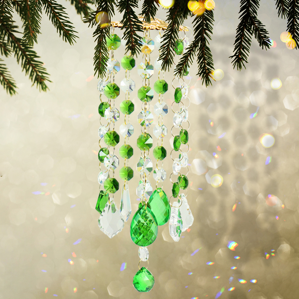 

Colorful Wind Chime Crystal (Green) - Art Crystal Suncatcher, 501 Original
