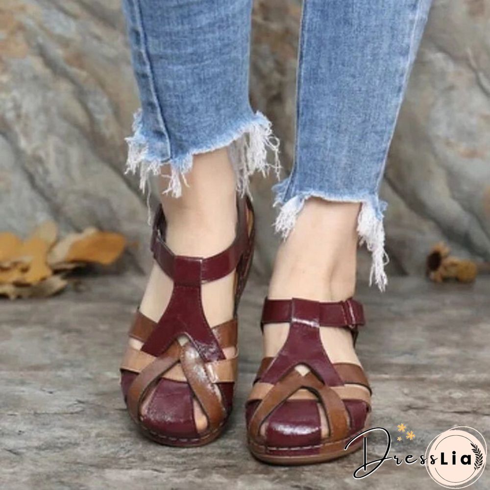 New Fashion Women Sandals Waterproof Slip On Round Female Flat Sandals Women Slippers Casual Comfortable Summer Ladies Shoes