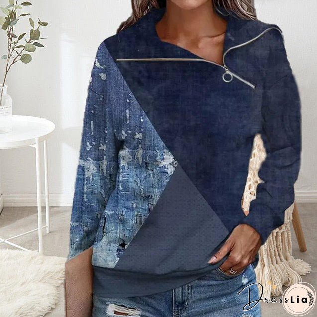Casual Patchwork Sweatshirt