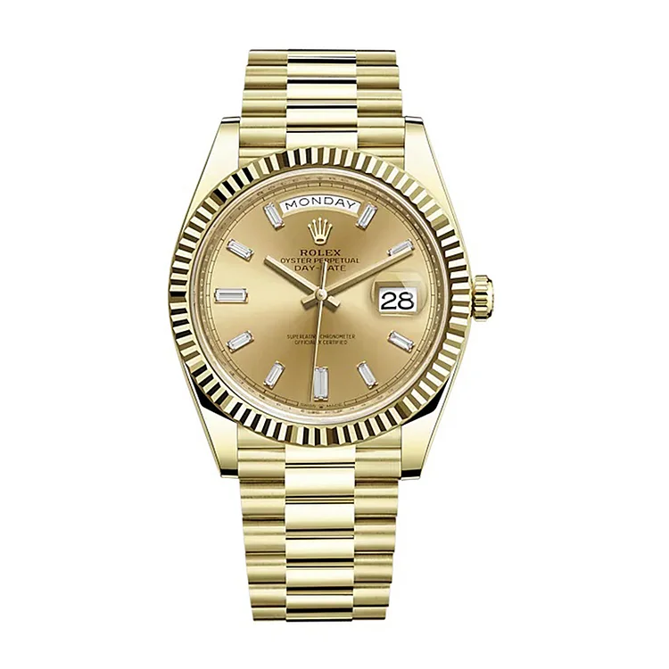 Rolex Day-Date President 40mm Yellow Gold Champagne Diamond Dial 228238-0005 Unworn