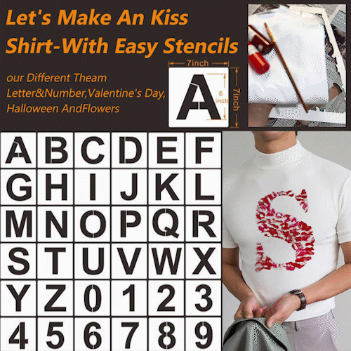 Let's Make An Kisses💋 Shirt-With Easy Stencils Set