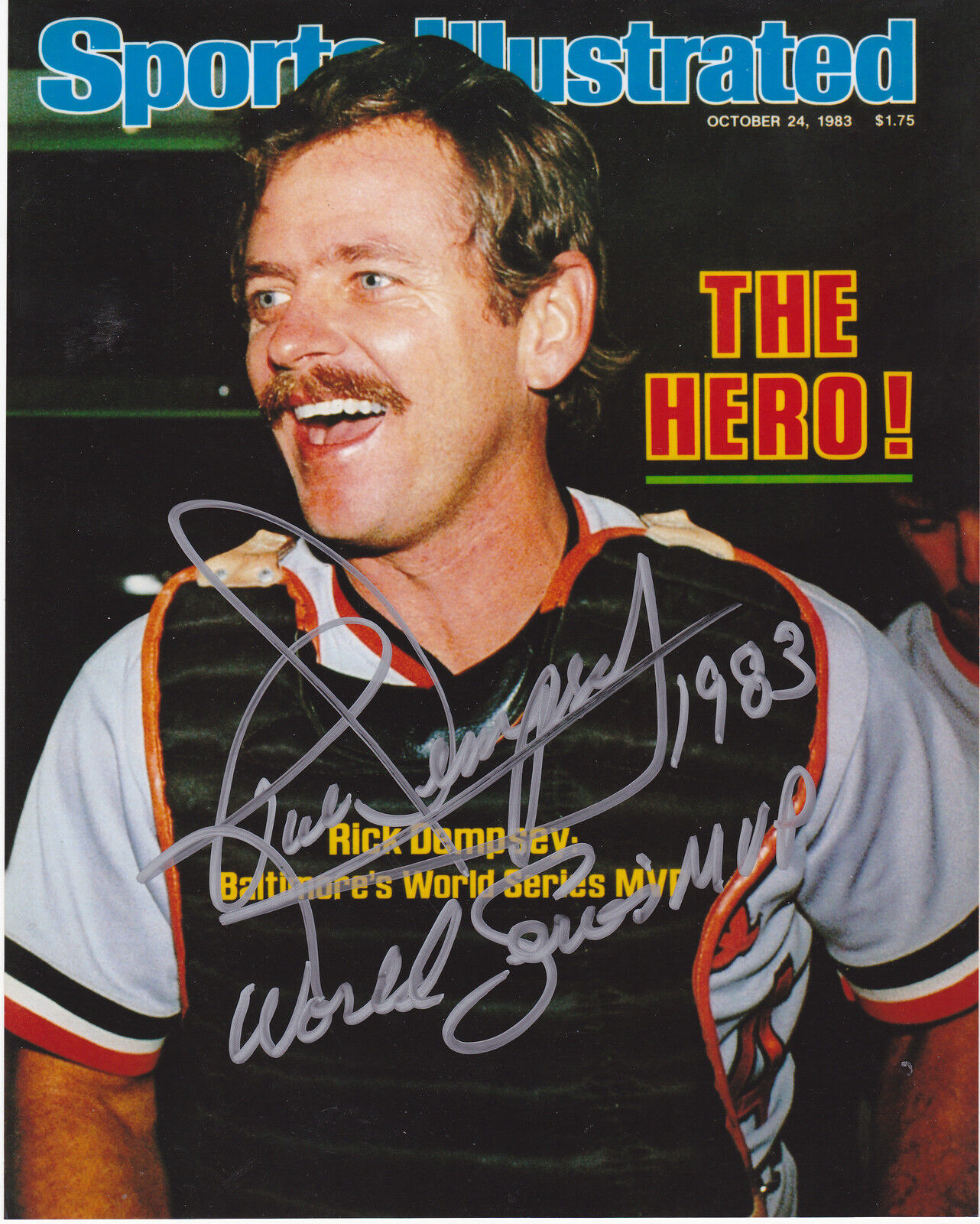 RICK DEMPSEY BALTIMORE ORIOLES 1983 WS MVP SPORTS ILLUSTRATED SIGNED 8x10