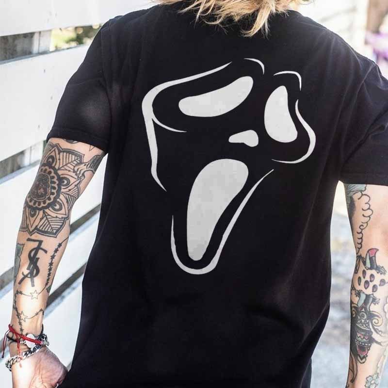 Skull Grimace Print Men's Casual T-shirt - Krazyskull