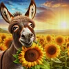 Donkey And Sunflower - 11CT Stamped Cross Stitch - 40*40cm - Animal
