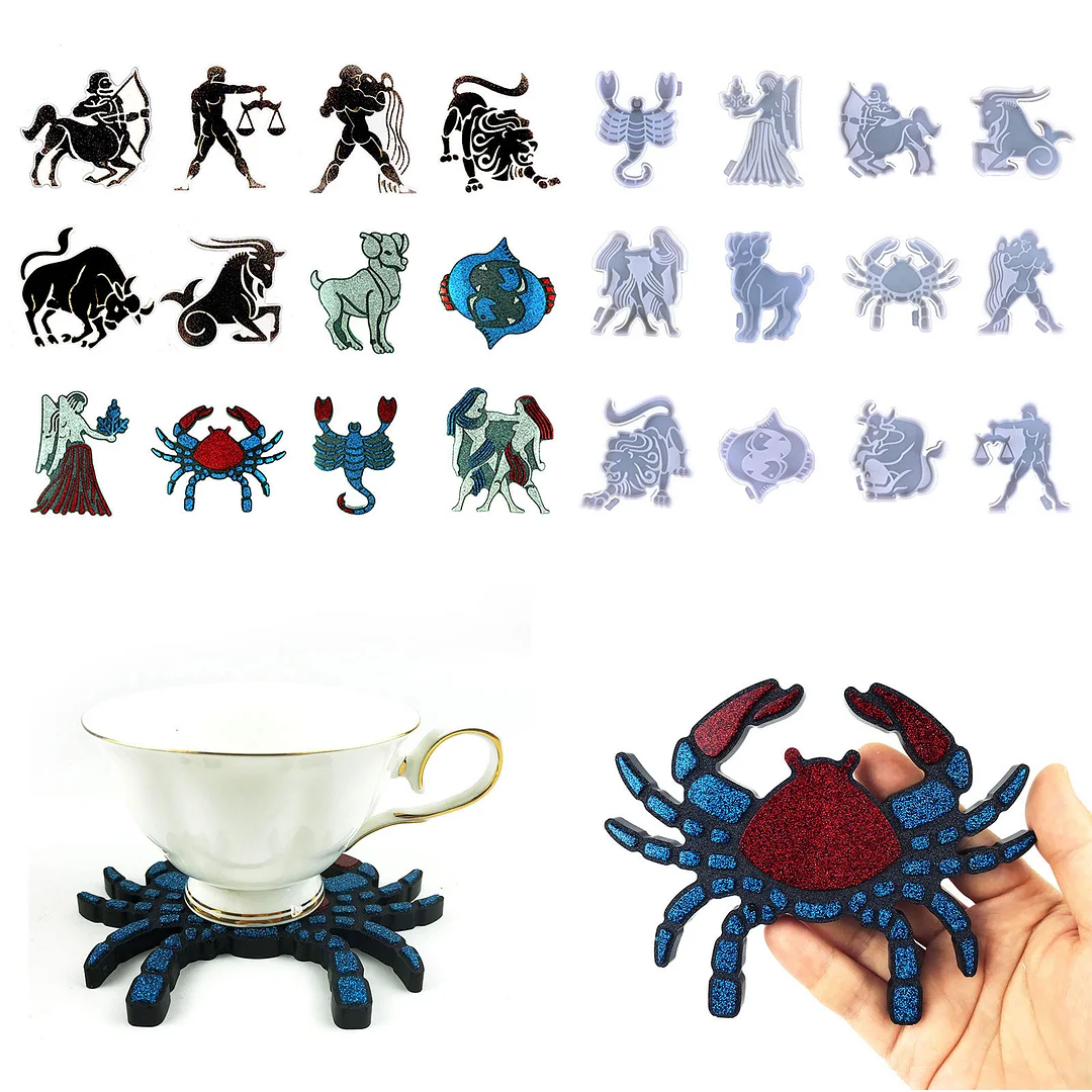 12pcs Zodiac Sign Resin Molds