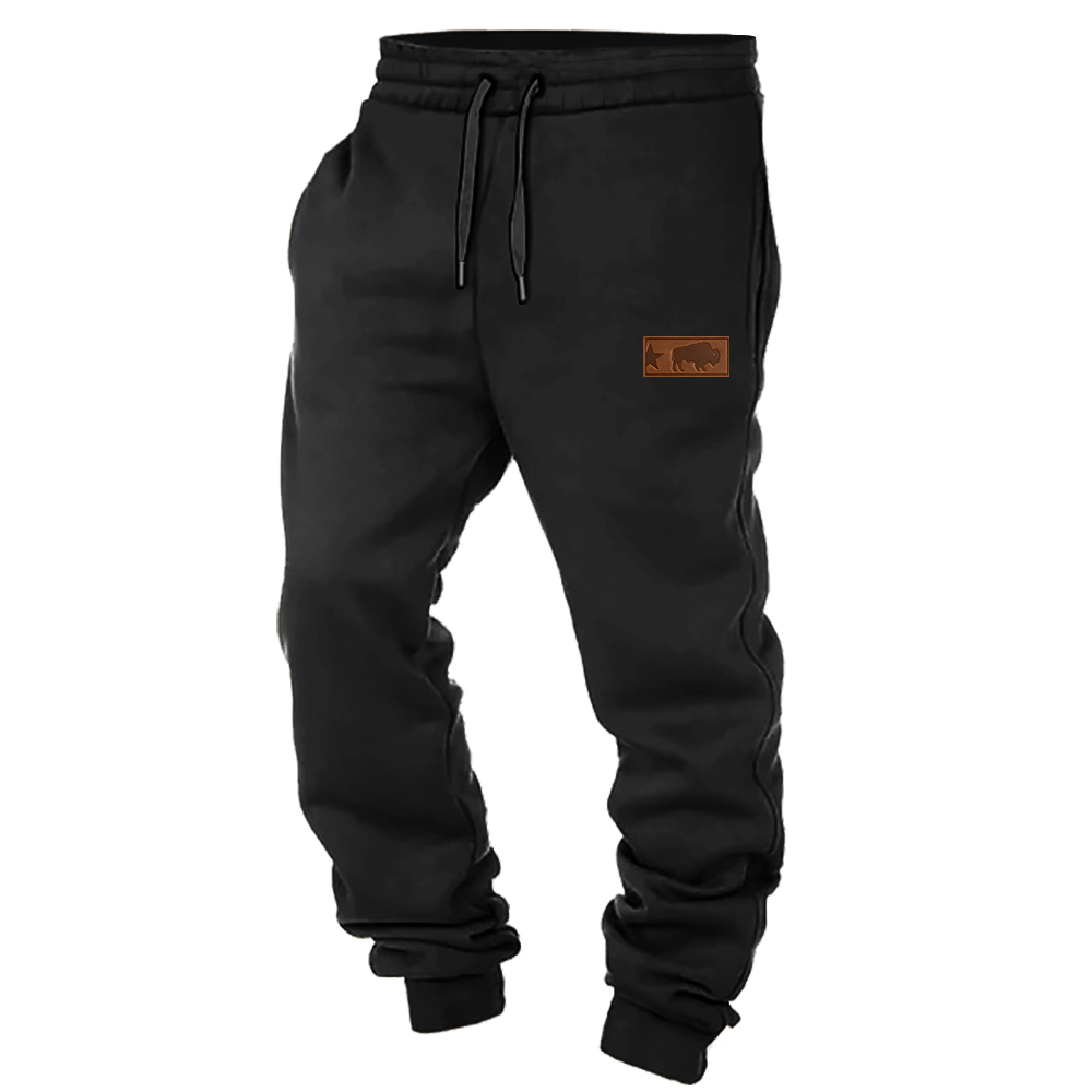 Men's Vintage Western Cowboy Elastic Waist Drawstring Jogger Sweatpants