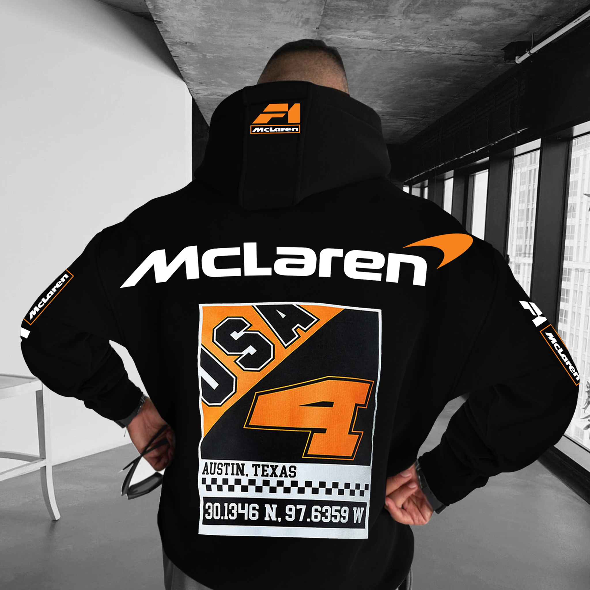 Oversize File Racing Graphic Print Hoodie / TECHWEAR CLUB / Techwear