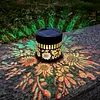 Solar Elegant Flower Wall Lights Waterproof Decorative Pathway Light 7-Color Changing Metal Projector Lamps for Backyards/Patio/Porch