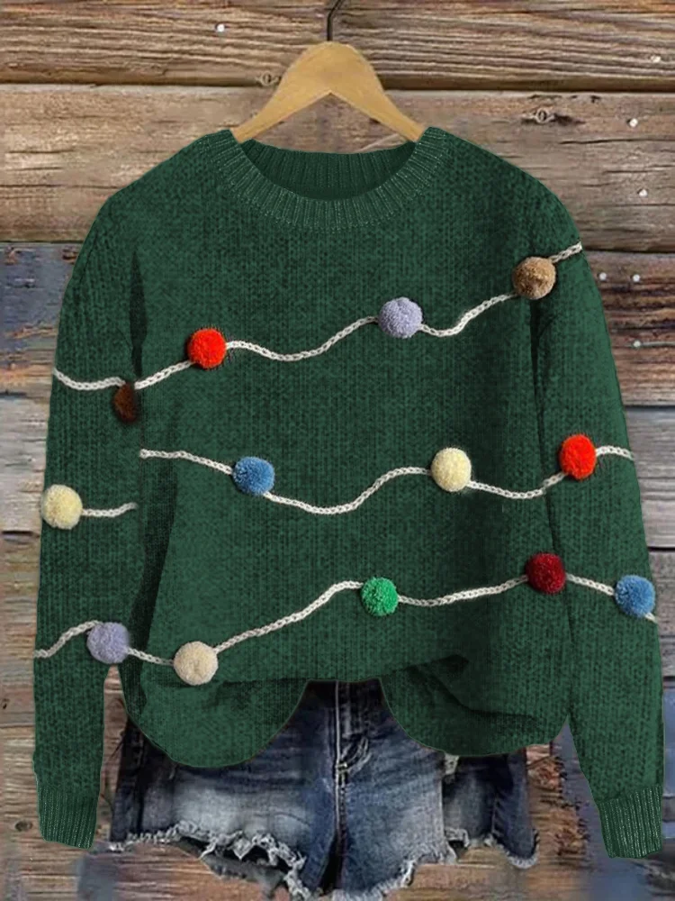 VChics Christmas Lights Inspired Cozy Knit Sweater
