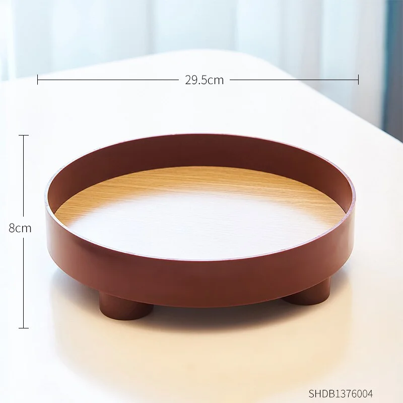 INS Round Storage Tray Minimalism Storage Box Jewelry Organizer Wood Modern Home Decor Living Room Bedroom Decor Accessories