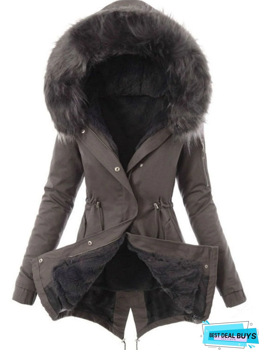 Plush Collar Cotton Coat