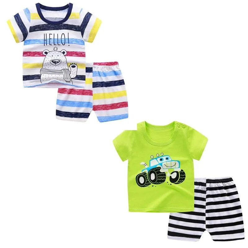 Boys Clothes Cute Summer Suit for Baby Boy T-Shirt + Shorts Cotton Infant Boy Suits Light Thin Children Kids Clothes Short